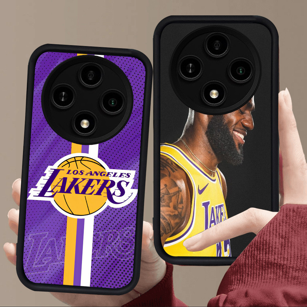 E68 N-B-A Lakers Casing untuk Silikon Hitam Xiaomi Redmi A3X POCO C75 C61 X3 NFC X7 14C A3 Pro 5G
