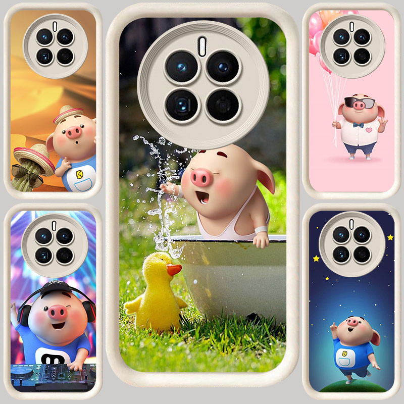 M-11 Cute Pig Putih Casing untuk Realme 13 Narzo 70 12 Plus Pro Lite N65 12X 5G