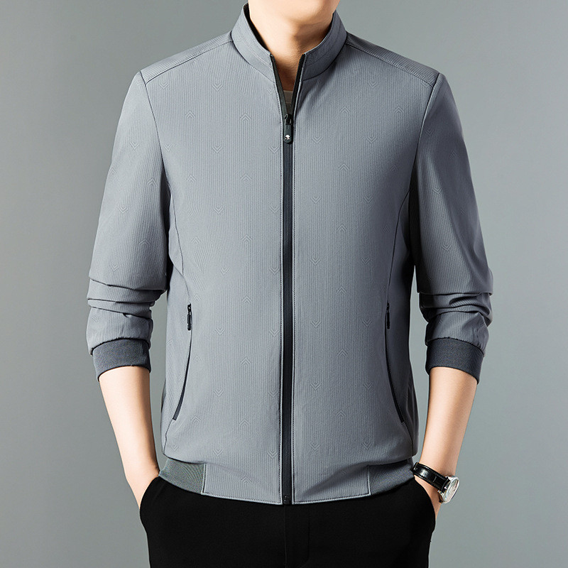 Celana  Jaket premium baru semi musim gugur santai abu-abu terang jaket bebas air panas pakaian pria