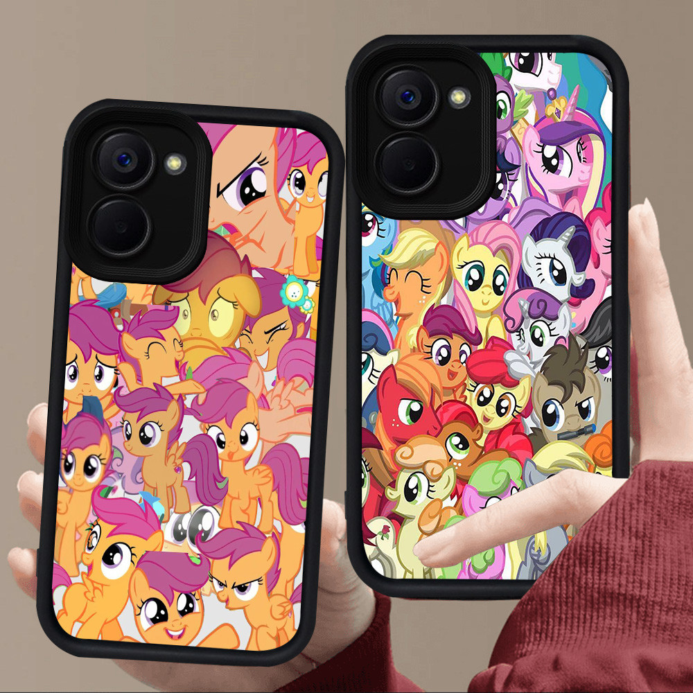 E15 Rainbow Horse Casing untuk Silikon Hitam VIVO Y18 Y18i Y27 Y27s V60 5G Y03t Y28s Y17S Y03 Y36 Y2