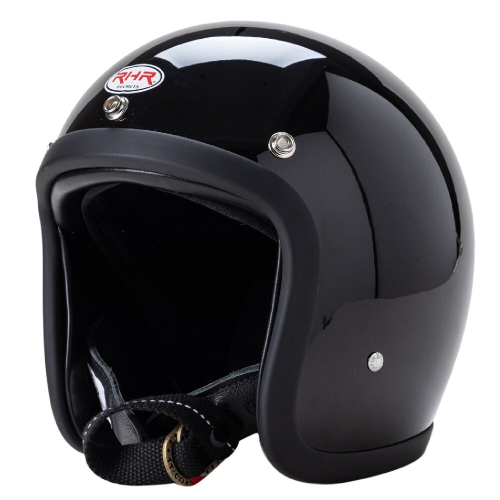 Helm Harley  motor RHR ringan helm shell kecil buatan tangan belakang sabuk D-buckle ganda  Import