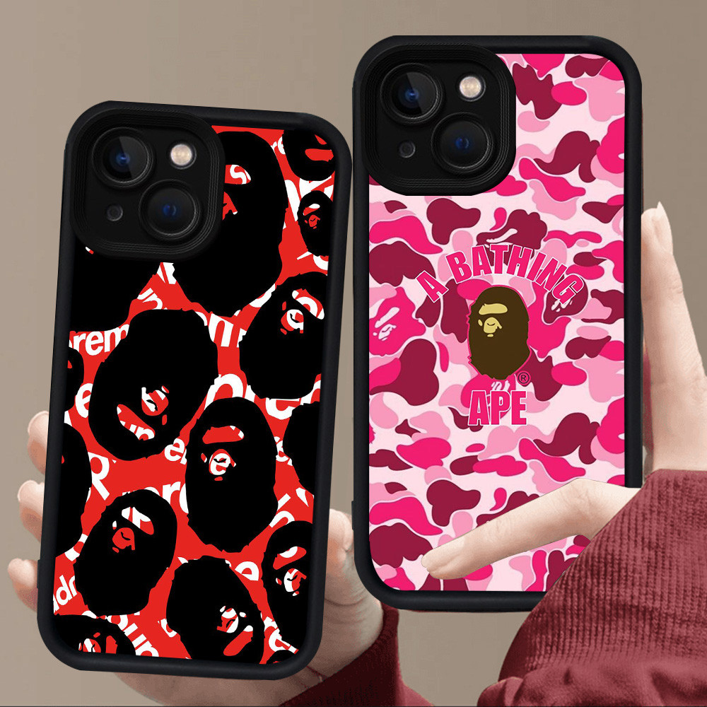 E101 ape Casing untuk Silikon Hitam iPhone 7 13 6s 6 8 14 Pro Max Plus