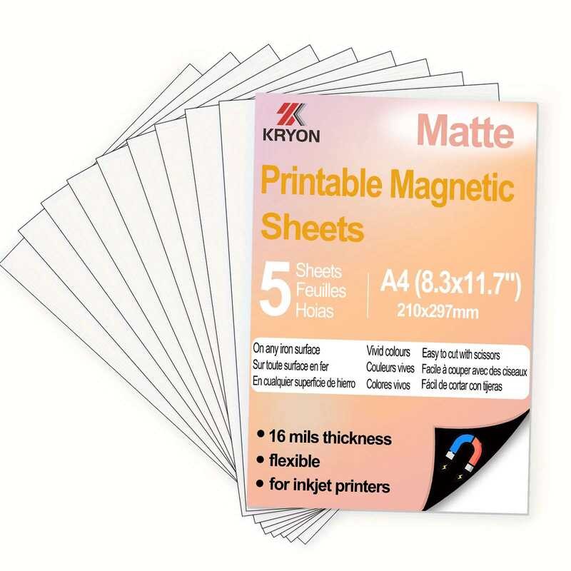 

Inci 8.3×11.7 A4 5 Lembar Matte Magnetik yang Dapat Dicetak untuk Printer Inkjet, Kompatibel dengan