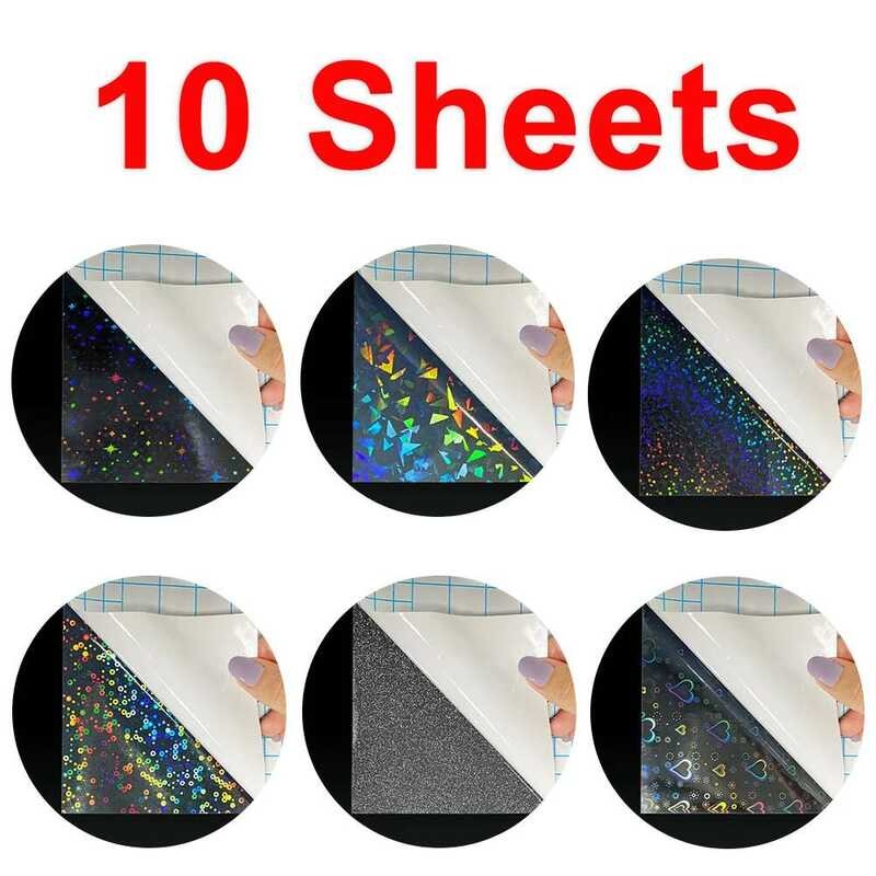 

Lembar 10 Laminasi Dingin A4 Perekat Kaca Pecah Bintang Titik Berkilau Paket DIY Kartu Warna Foto Tr