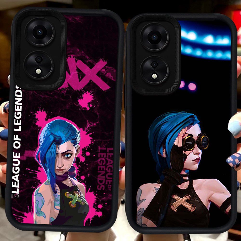 Hitam Casing untuk OPPO A60 A98 A38 A78 A17K A18 A17 A58 5G H39 Jinx ll Arcane