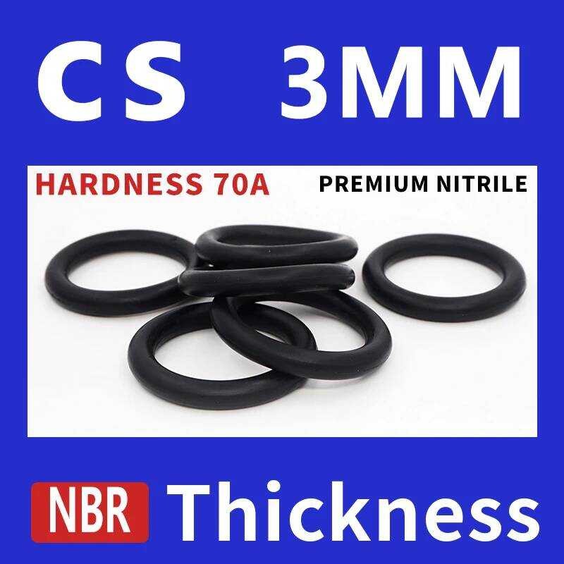 hitam CS3mm NBR 70A gasket penyegel nitril tahan aus gasket O-ring ketebalan 3mm cincin karet