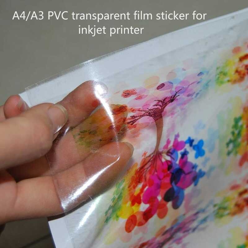 

vinil Stiker transparan PVC ukuran A4 dengan perekat sendiri untuk printer inkjet dye 10 buah