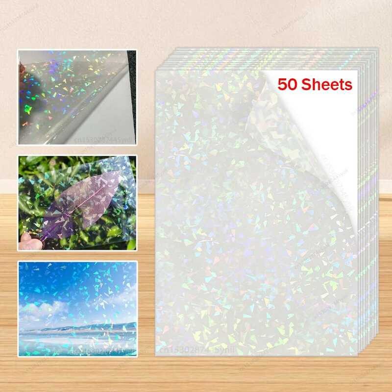 

Bintang 20/50PK Transparan Dingin Perekat Diri Kertas Holografik A4 Paket DIY Kartu Foto Film Lamina