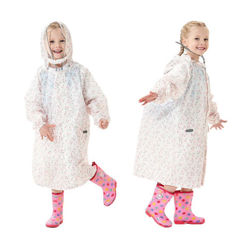 Jas Hujan Ponco Jas Anak Jepang Ringan Cepat Kering Empat Musim dengan Ruang Ransel untuk Siswa Seko
