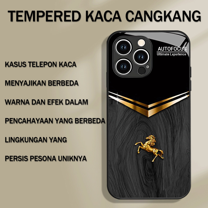 Tatu kayu kudaCase Iphone Xr 11 Pro 13 Glass Casing Iphone 11 12 13 14 15 Pro Max Case Iphone  7 8 P
