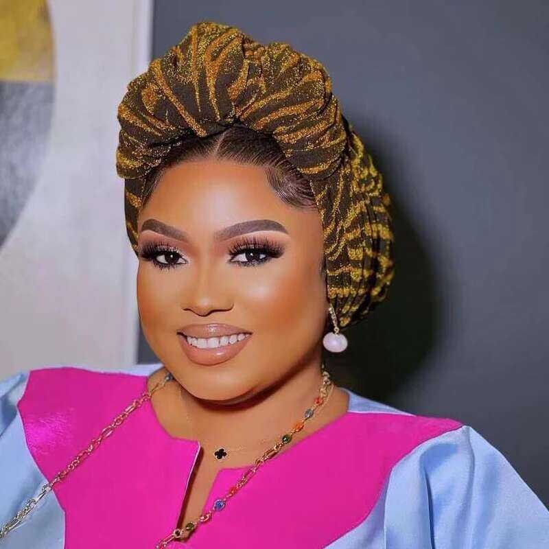 Topi 2023 Turban Wanita Kain Glitter Baru Retro Prancis Pembungkus Kepala Wanita Bonnet Hijab Muslim