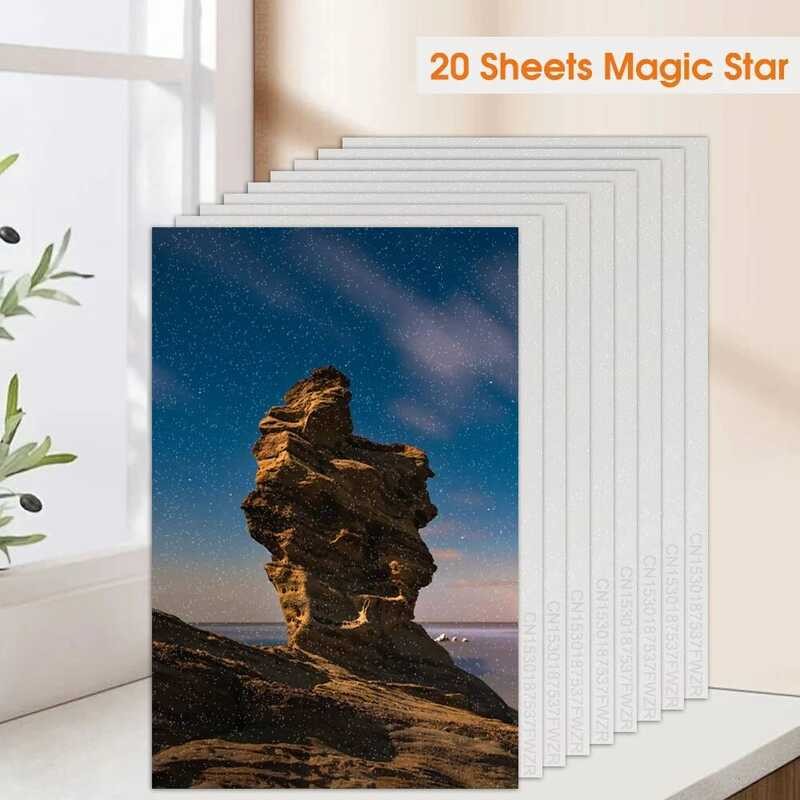 

Lembar 20 Kartu Hologram Kaca Pecah Dingin Stiker Laminasi A4 Bintang Titik Mengkilap Film Holografi