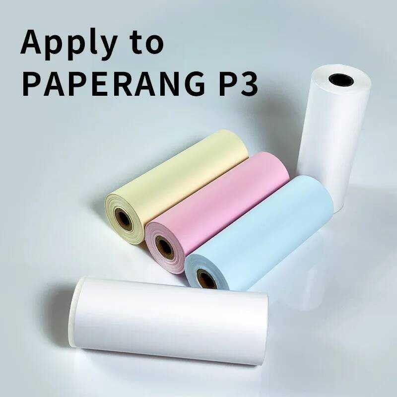 

Roll 3Rolls 80*30mm 77*30 Kertas Stiker Label Termal Warna Putih untuk PAPERANG P3 Printer Mini Saku