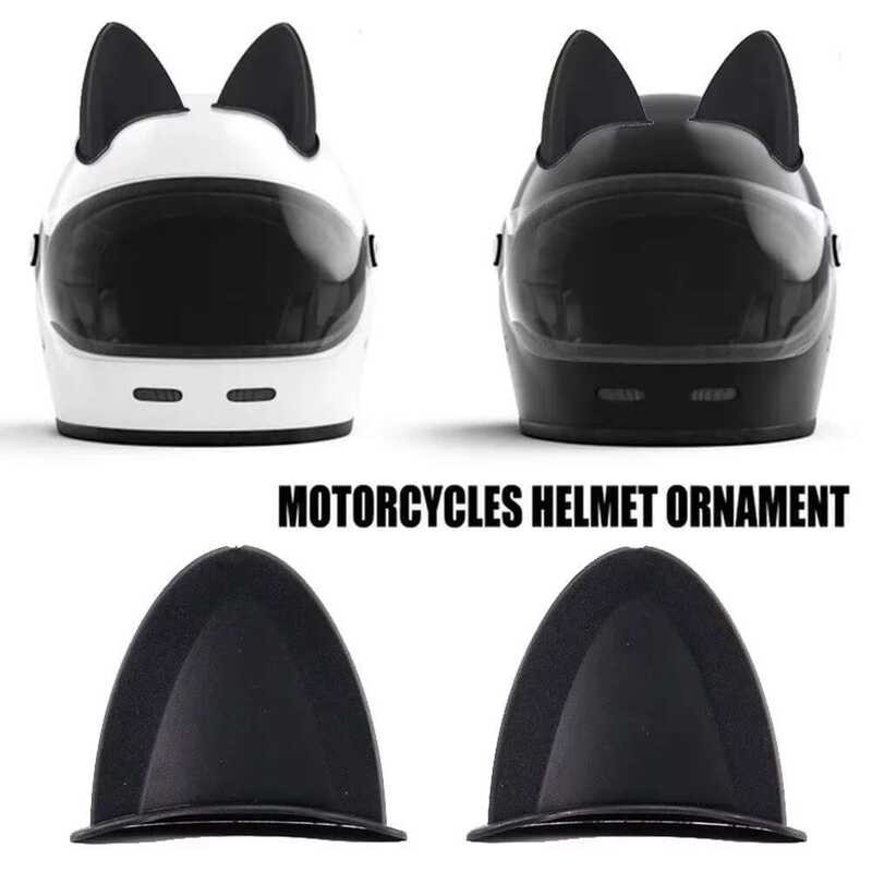 Dekorasi 2pcs Helm Sepeda Motor Sudut Tanduk Setan Telinga Kucing Universal untuk Olahraga Luar Ruan