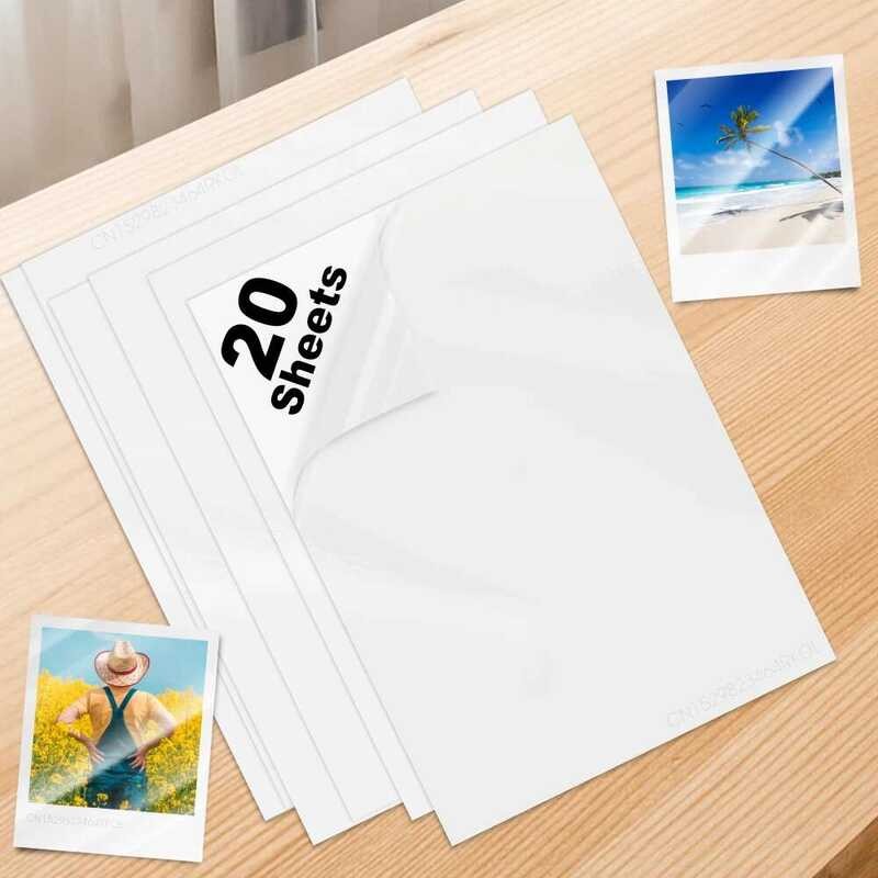 

Label 20 Stiker Laminasi Dingin Self Adhesive Kertas Film Tahan Air Matte Transparan Lembar A4