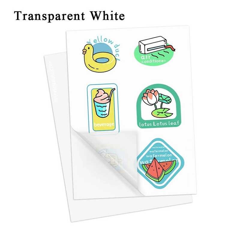 

Lembar 10 Stiker Cetak Putih A4 untuk Printer Inkjet Kertas Vinyl Transparan 50% DIY 50%
