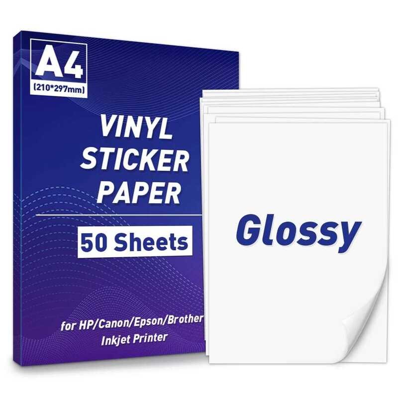 

A4 Kertas Perekat Cetak Glossy untuk Printer Inkjet Label Vinyl Putih Kertas Salinan Stiker Hadiah