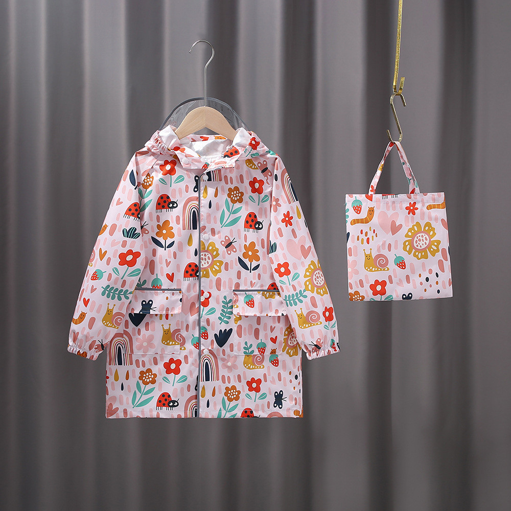 Jas Hujan Ponco Jas Anak Jepang Ringan Cepat Kering Empat Musim dengan Ruang Ransel untuk Siswa Seko