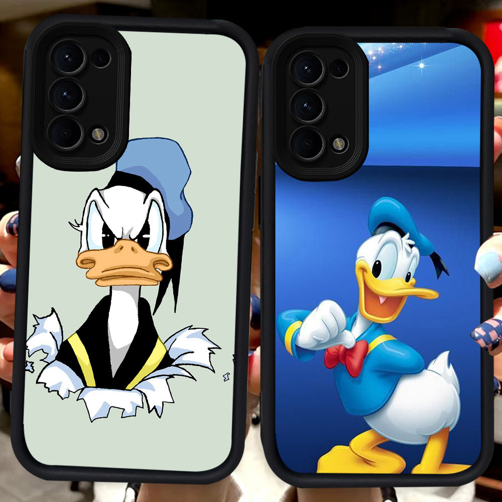 Hitam Casing untuk OPPO Reno 5 A94 A95 A16 A16s A54S A92 4 A55 A52 A72 A74 6 5G H128 Donald Duck