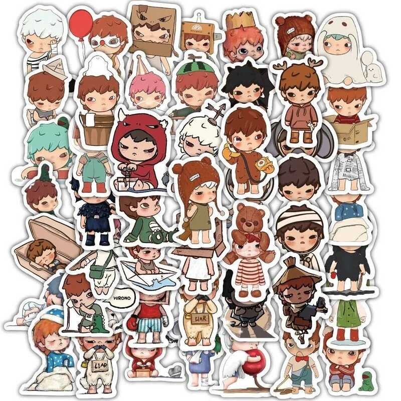 

Stiker 60Pcs Kartun Hirono Lucu DIY Scrapbooking Telepon Lage Stiker Tahan Air