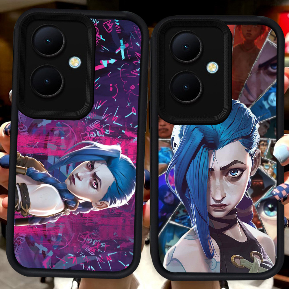 Hitam Casing untuk OPPO Reno 11F 10 13F 8T 11 Pro 5G H39 Jinx ll Arcane