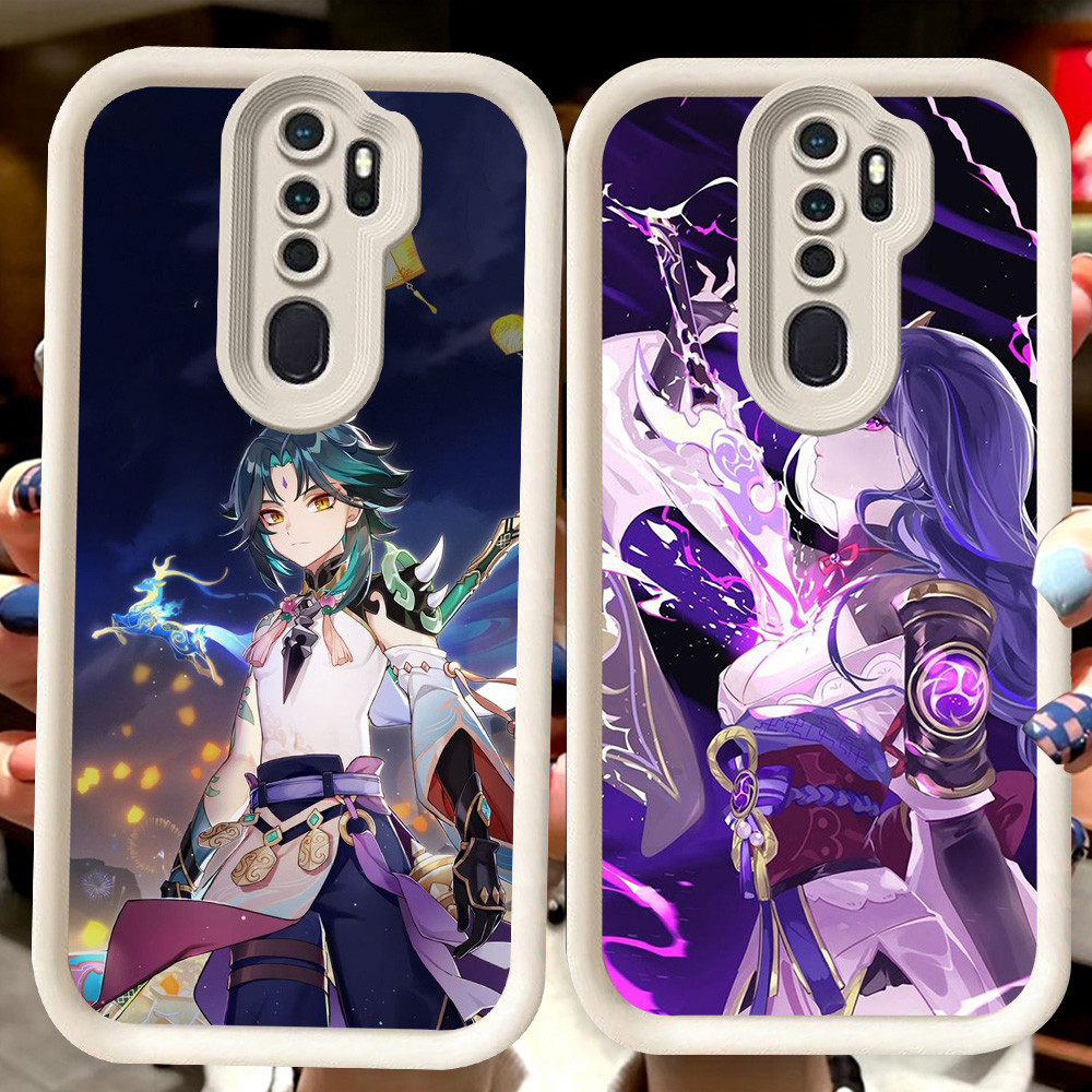 H40 Genshin Putih Casing untuk OPPO Reno 2Z A83 A5 A9 A37 F11 2F A39 2020 Pro