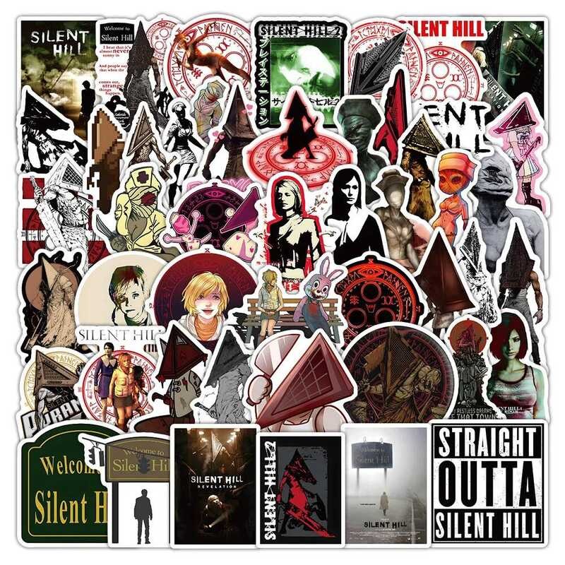

Stiker 10/30/50PCS Silent Hill Film Horor Suspense Stiker Kartun Dekorasi Tahan Air Kulkas Laptop Gi