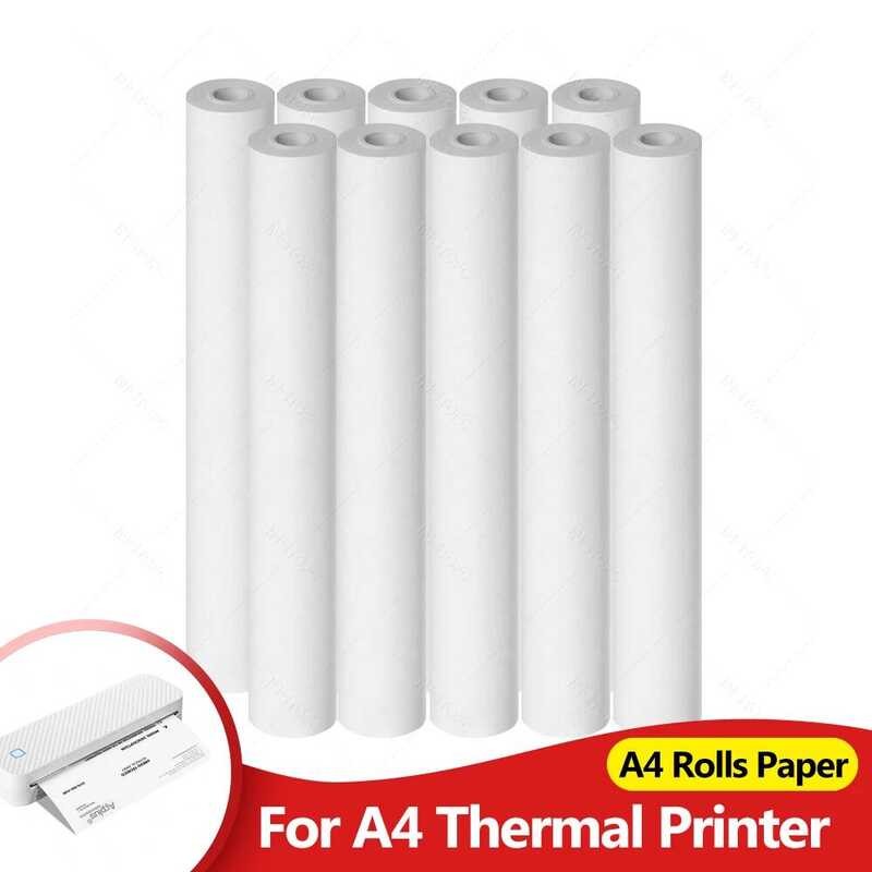 

Gulungan 20 Kertas Cetak Termal 210*30mm untuk Printer A4 Nirkabel Bluetooth A40 Cepat Kering 210*30