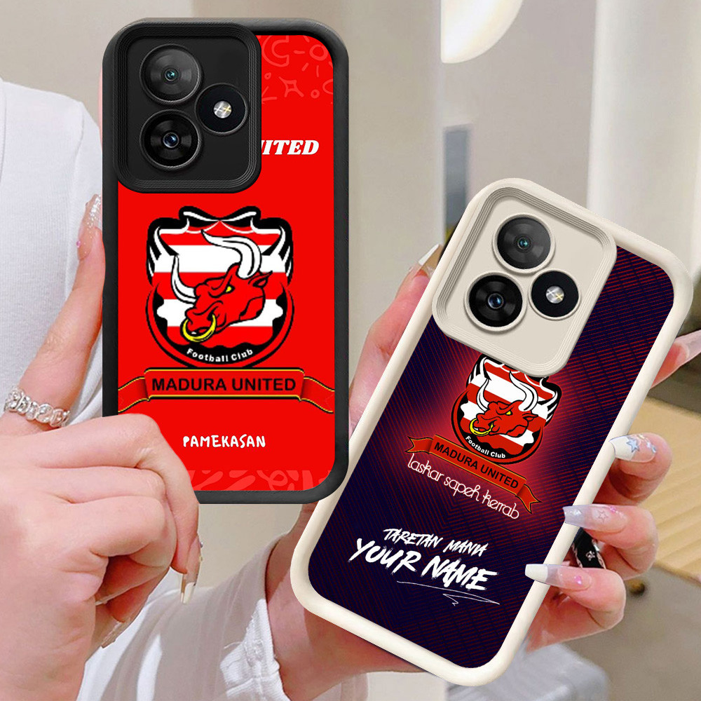 BI87 Madura United FC Casing untuk Realme C51 Note 50 60 C61 C53 Putih Hitam