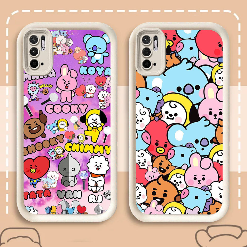 YB-5 BTS Shockproof Casing untuk Xiaomi Redmi Note 10 10T 10S Pova POCO M5S M4 Lite Pro