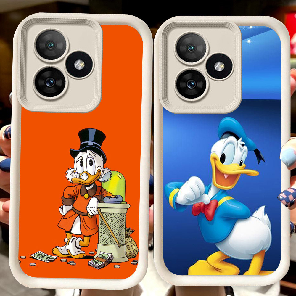 H128 Donald Duck Putih Casing untuk Realme C51 C61 C33 C63 Note 60 C55 C53 GT 6 C31 Narzo 50A Prime 