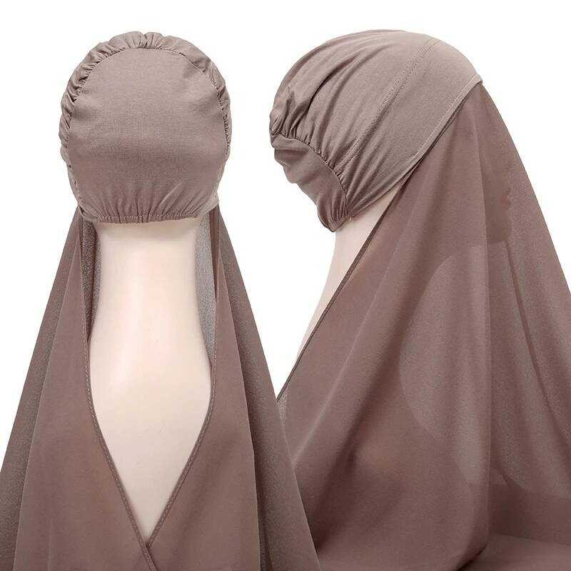 Dengan Segera Kerudung Jersey Chiffon Berat Fashion Hijab Islam Topi Selendang Untuk Wanita Muslim
