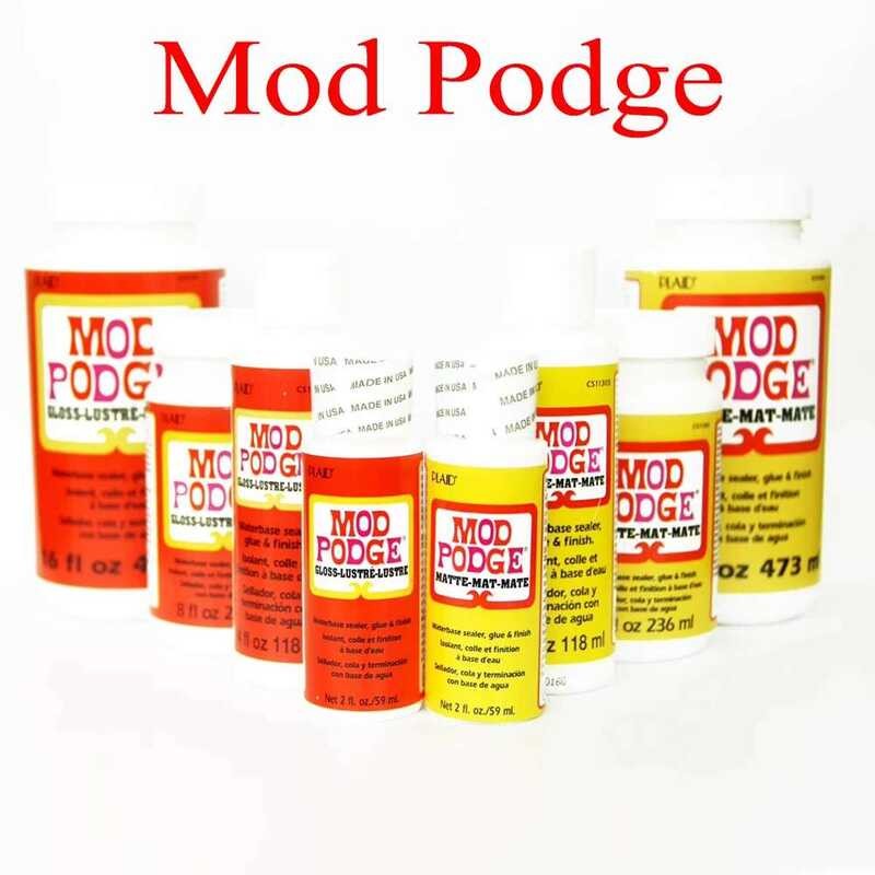

Podge Mod Matte Gloss Lem Cair Papan Lukisan Transfer Bunga Kering Kolase Kayu Sealant untuk Proyek