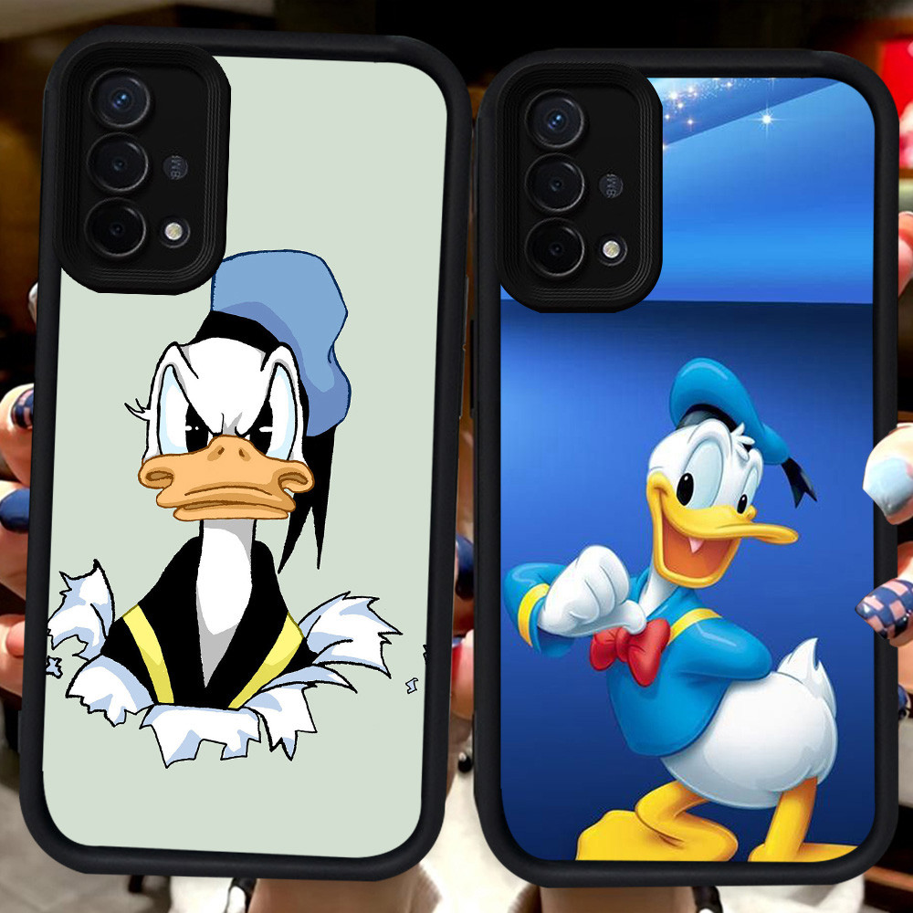 Hitam Casing untuk OPPO F17 Pro A35 A93 A15 Reno 4F A15s A16E A54 4 Lite A16K H128 Donald Duck