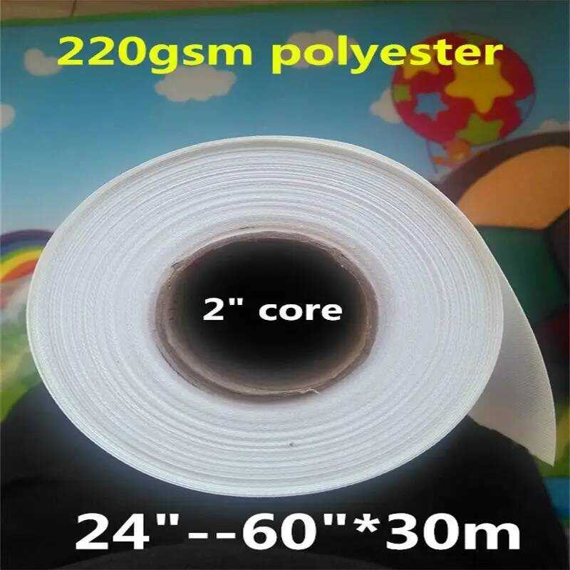 

24" 220gsm 36" 42" 44“ 50" 60" kertas tahan air roll kanvas polyester inkjet untuk grosir 24" 36" 42