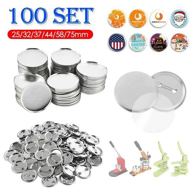 

Pembuat 100Set Tombol Pin Bulat 25/32/37/44/58MM DIY Membuat Bagian Lencana Manual Punch Press Hine