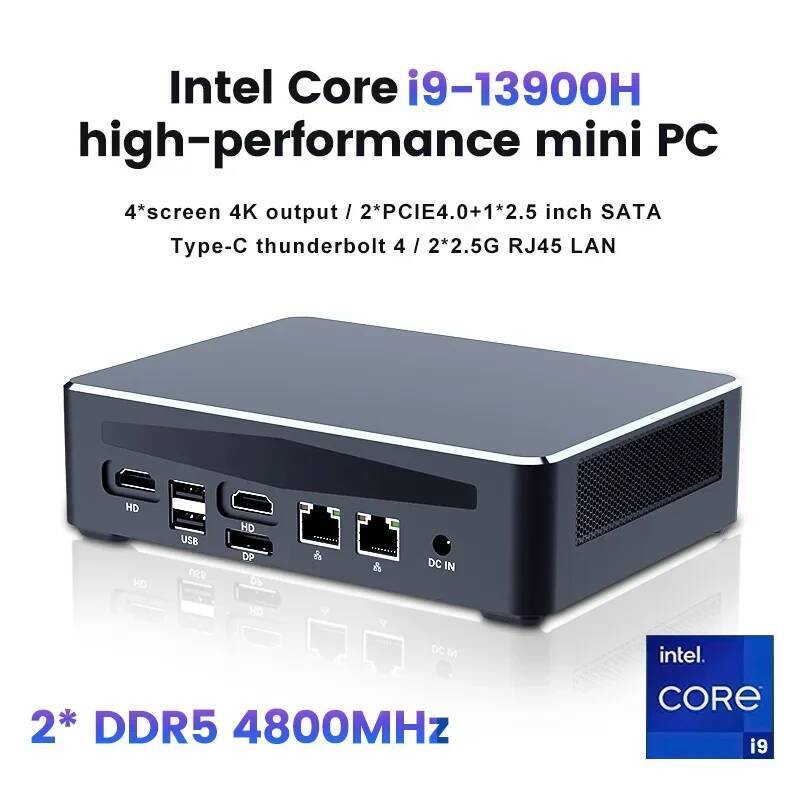 Penawaran Kilat Mini PC Gaming i9 13900H i7 13700H Intel Thunderbolt 4 DDR5 4800MHz PCIE4.0 Komputer