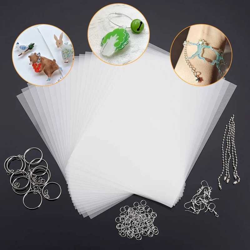 

Kit 145/198/245Pcs Lembaran Plastik DIY Menyenangkan Lembaran Transparan Panas Kosong Kertas Film Se