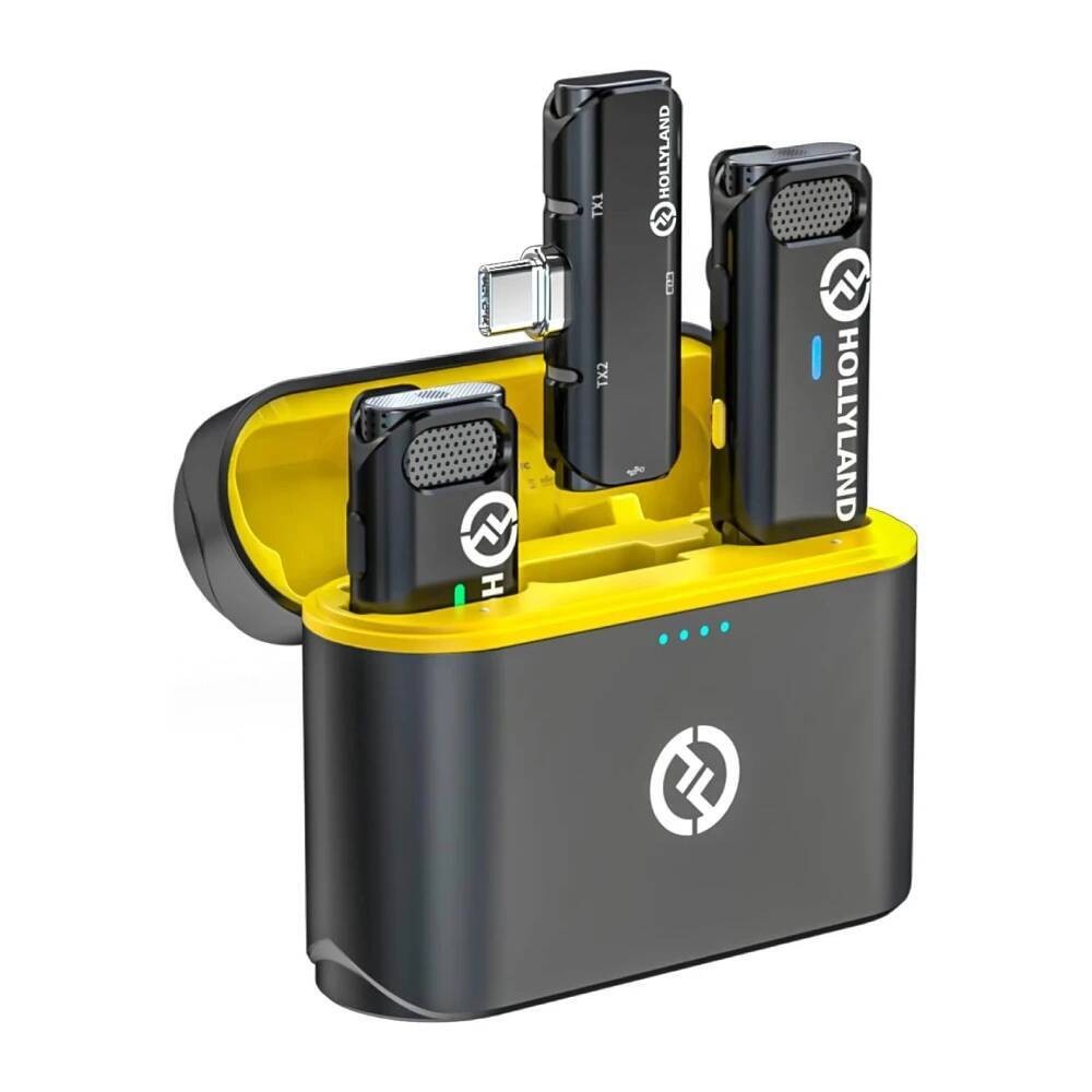 Hollyland Lark C1 iPhone Android 11.5g Jangkauan 200m Mikrofon Nirkabel untuk Streaming Langsung Vlo