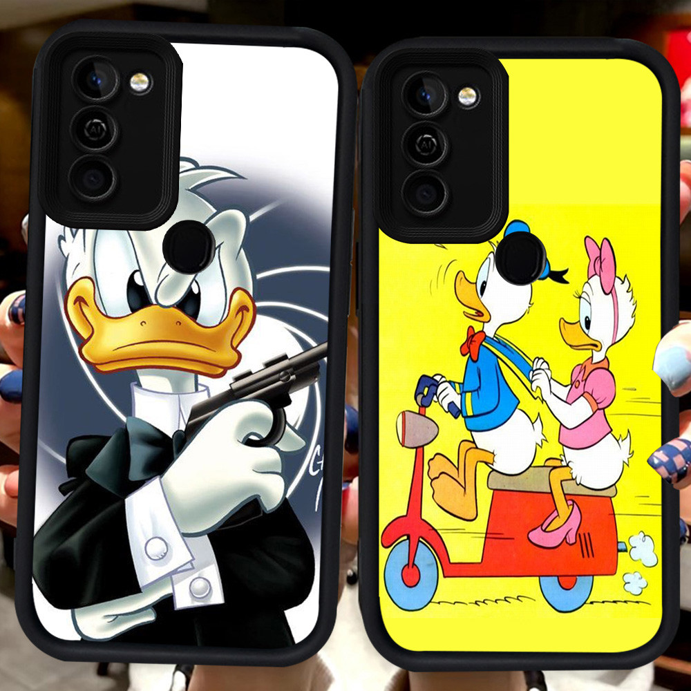 Hitam Casing untuk Infinix HOT Smart Ram2 Ram3 5 12 10 8 11 6 Play Plus H128 Donald Duck