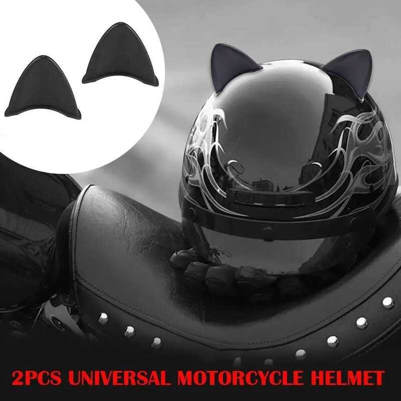 Dekorasi 2pcs Helm Sepeda Motor Sudut Tanduk Setan Telinga Kucing Universal untuk Olahraga Luar Ruan