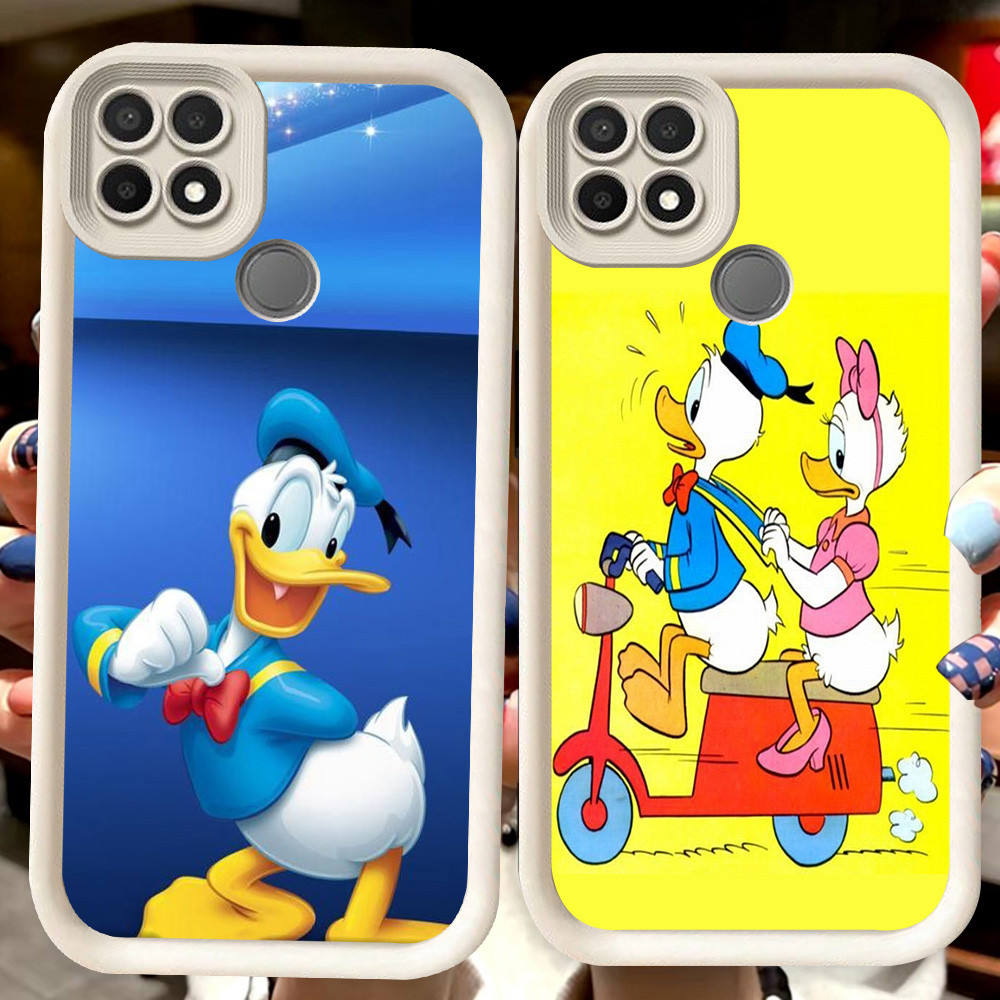 H128 Donald Duck Putih Casing untuk Realme C21 Narzo 20 C25 30A C12 C25Y 8 C11 C21Y C20 C20A 8S C25S