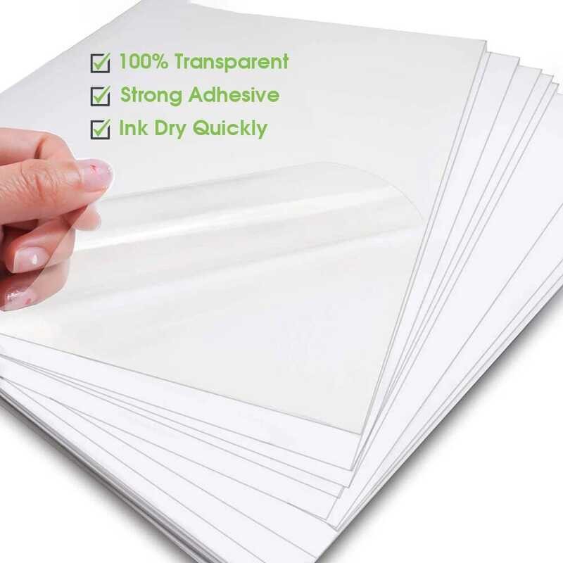 

Lembar 10 Vinyl 100% Transparan A4 Stiker Label Perekat Diri yang Dapat Dicetak, Lembar Kertas Non-W