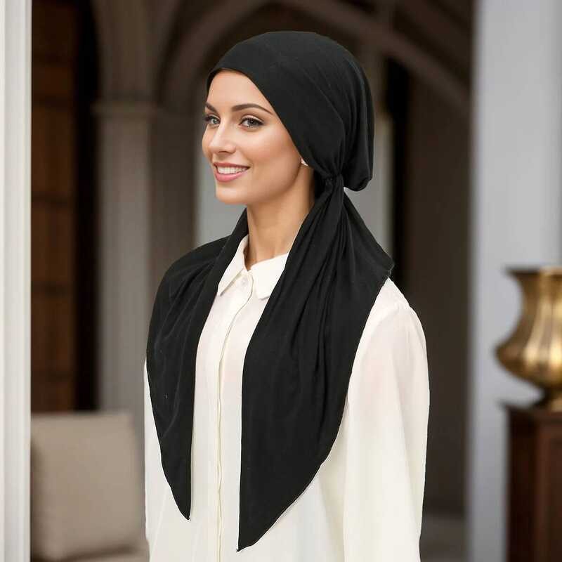 Jersey Hijab Premium Instan untuk Wanita, Syal Leher, Syal Katun untuk Wanita, Bandana, Penutup Kepa