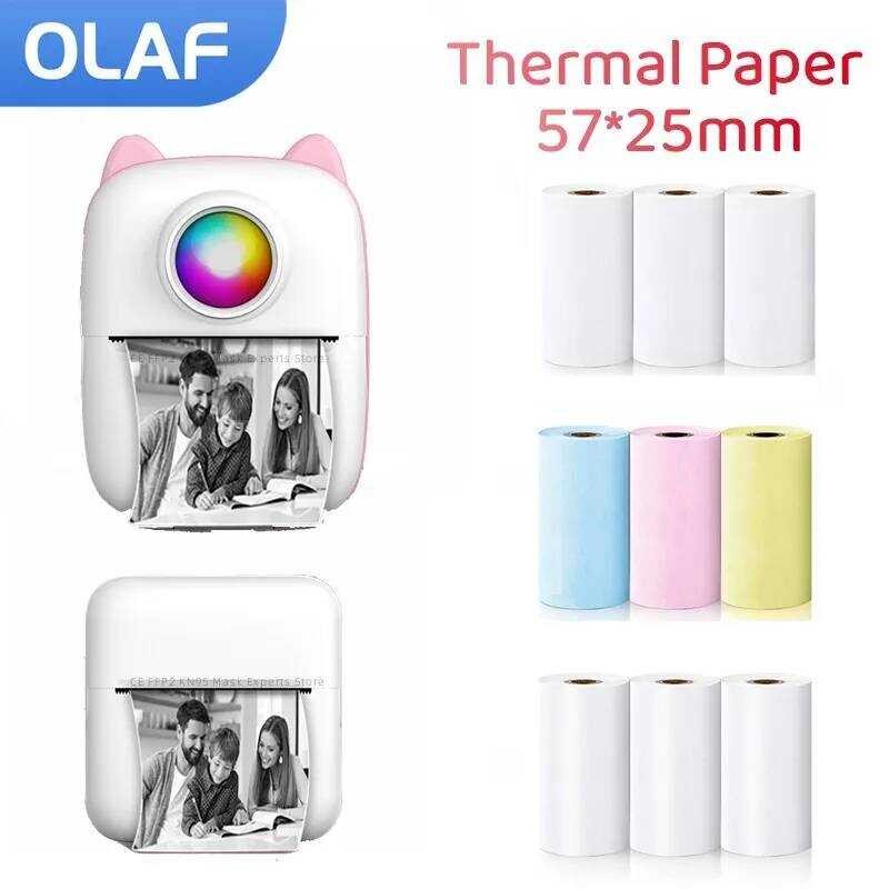 

Gulungan 57MM Kertas Label Cetak Self-adhesive Stiker Untuk Printer Mini Termal Saku Cetak Foto Kame