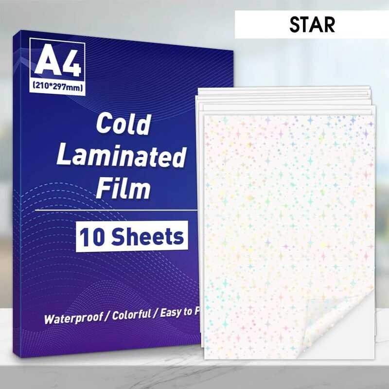 

Lembar 10 Film Dingin Transparan Laminasi Stiker Kertas Overlay Foil Laminasi Ukuran A4