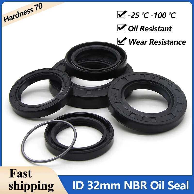 ID 2/5pcs 32mm NBR Oil Seal TC-32*42/43/44/45/47/48/50/52/55/56/60/62/65/72*7/8/10/12mm Poros Karet