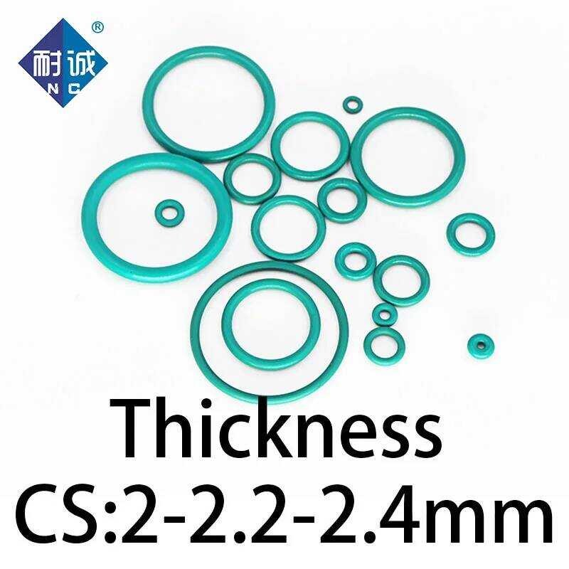 ketebalan O-ring 2/2.2/2.4mm CS fluororubber FKM penyegelan tahan suhu ring karet gasket lengkap