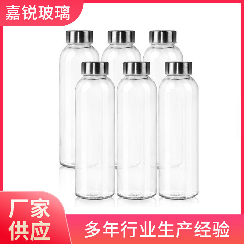 Gelas  18oz air transparan 500ml botol kaca minuman jus teh Antik6 pcs set