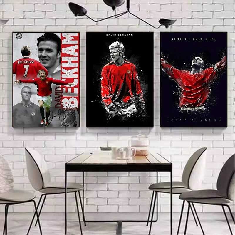 Film Poster Klasik Bintang Sepak Bola Terkenal David Beckham Poster Berkualitas HD Seni Dinding Luki